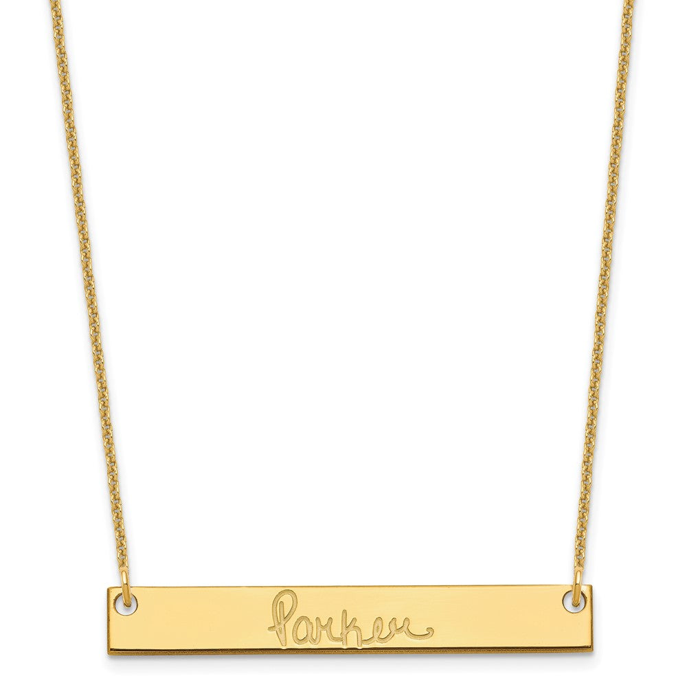 14k Yellow Gold Medium Signature Bar Necklace