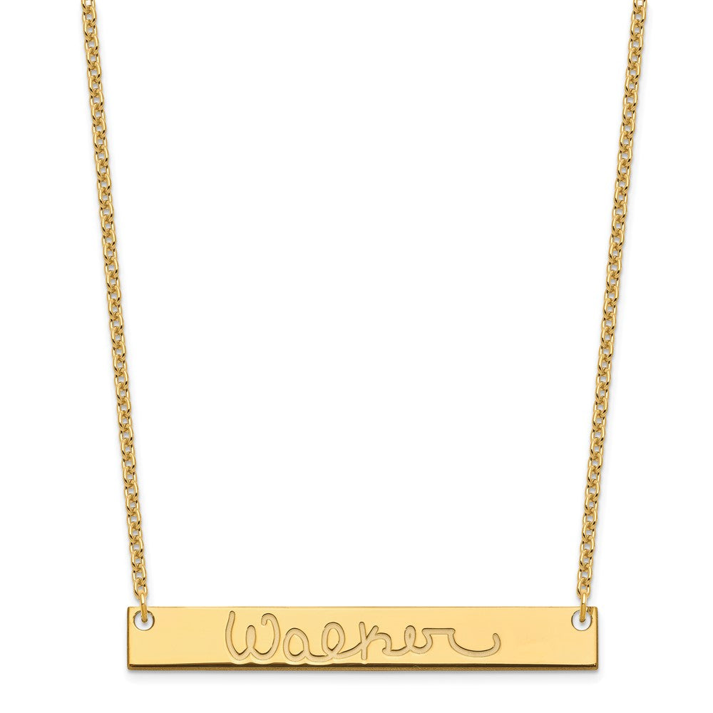 Sterling Silver/Gold-plated Large Signature Bar Necklace