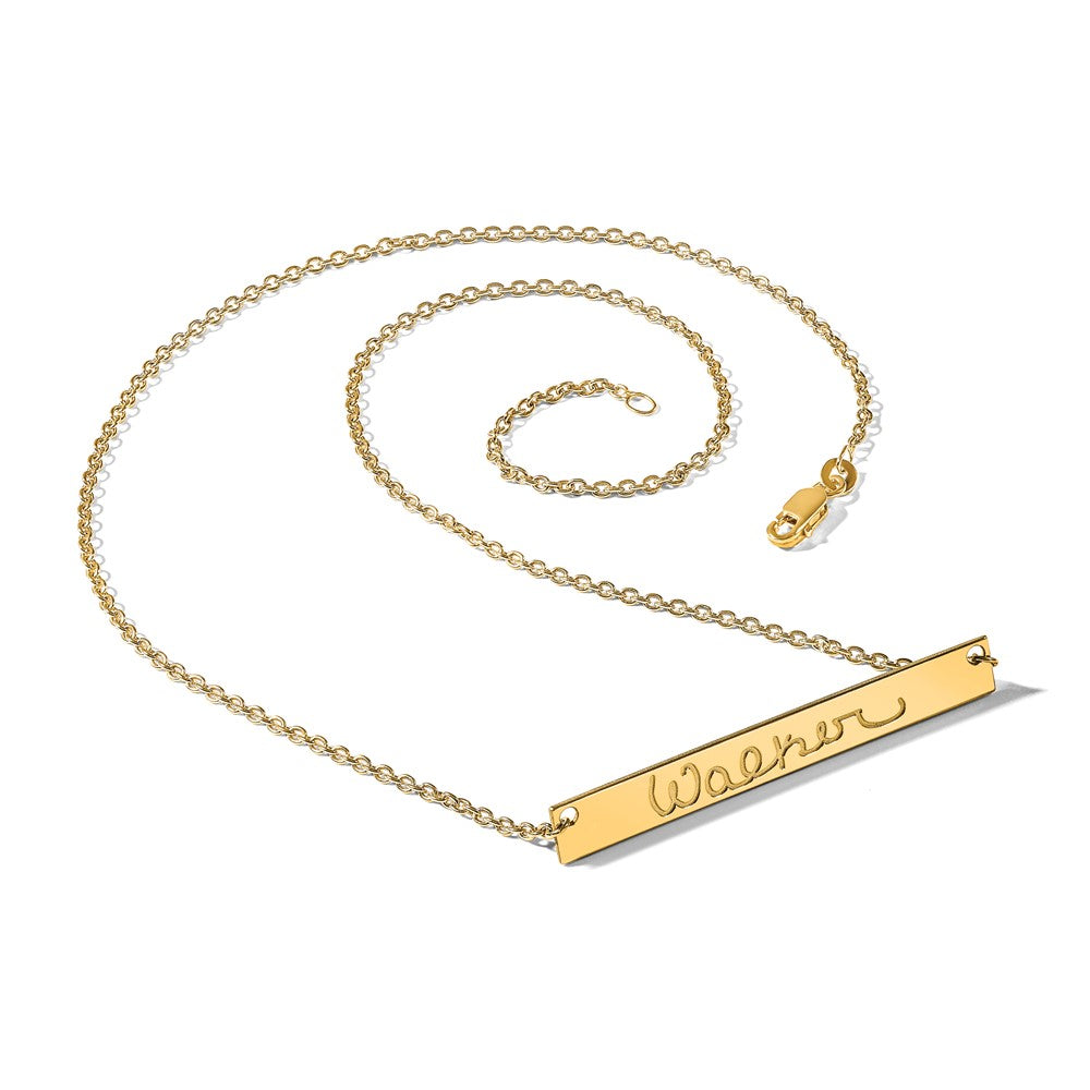 Sterling Silver/Gold-plated Large Signature Bar Necklace