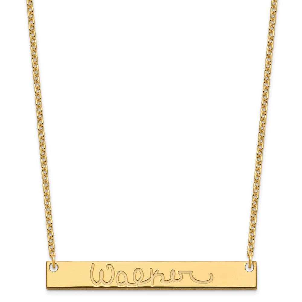 Sterling Silver/Gold-plated Large Signature Bar Necklace