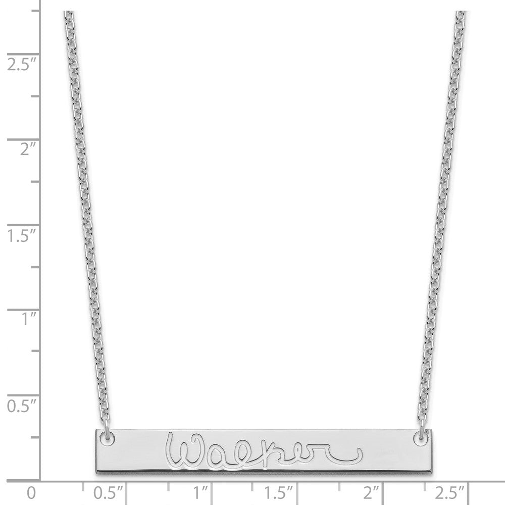 Sterling Silver/Rhodium-plated Large Signature Bar Necklace