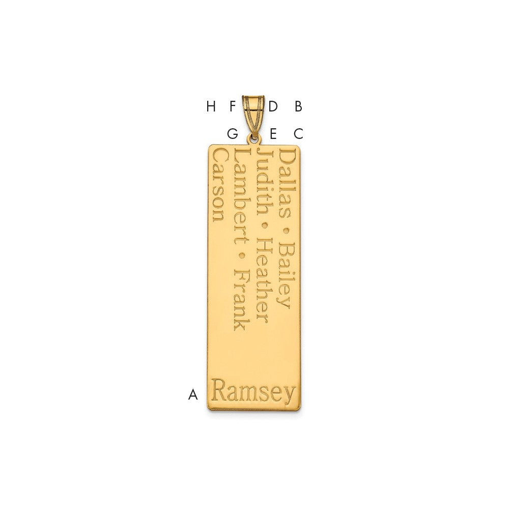 Sterling Silver/Gold-plated 7 Name Family Pendant