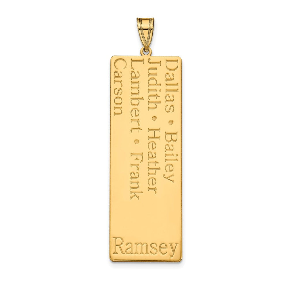 14k Yellow Gold 7 Name Family Pendant