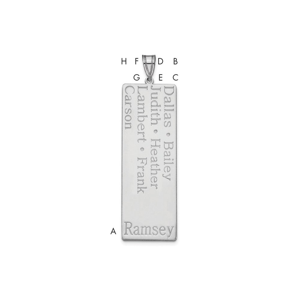 Sterling Silver/Rhodium-plated 7 Name Family Pendant