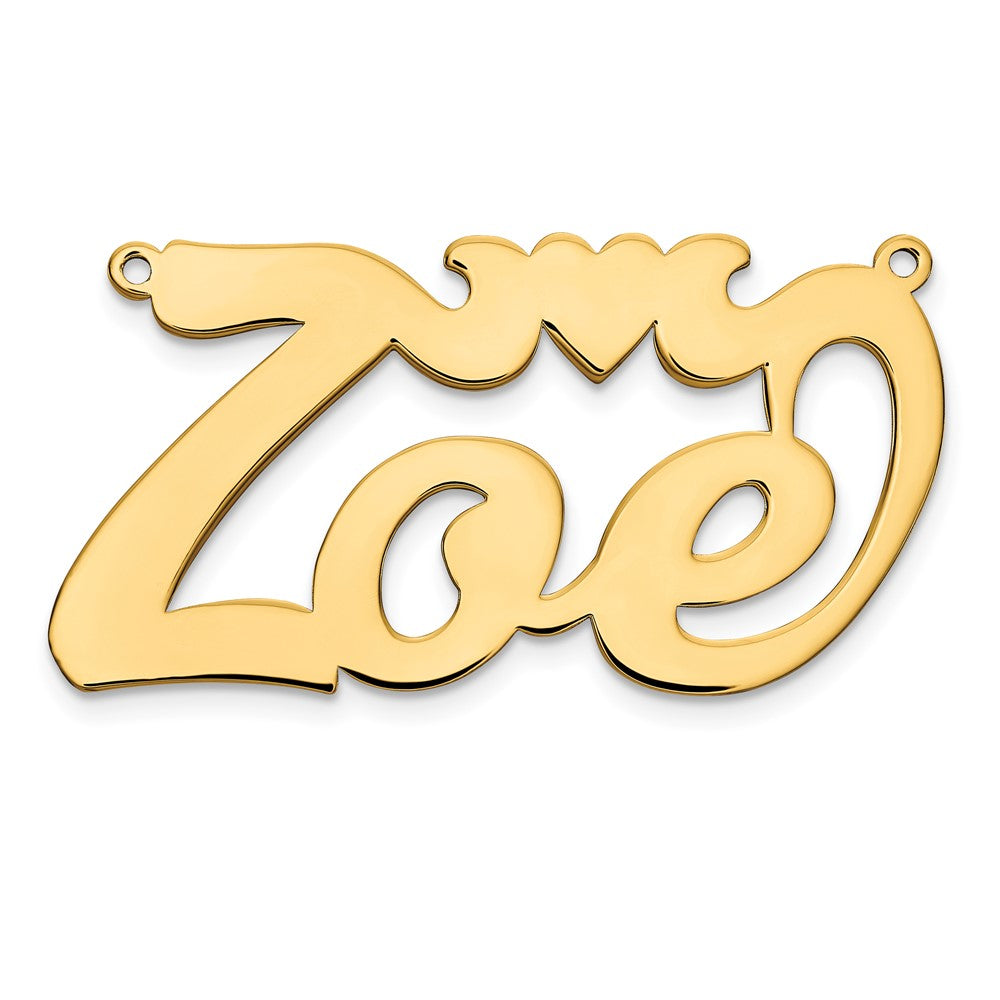 Sterling Silver/Gold-plated Polished Heart Name Plate