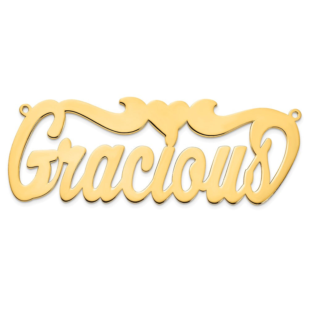 Sterling Silver/Gold-plated Polished Heart Name Plate