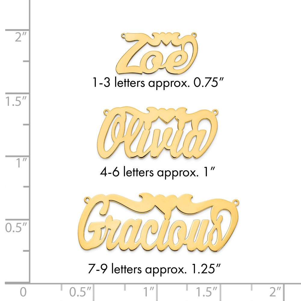 Sterling Silver/Gold-plated Polished Heart Name Plate