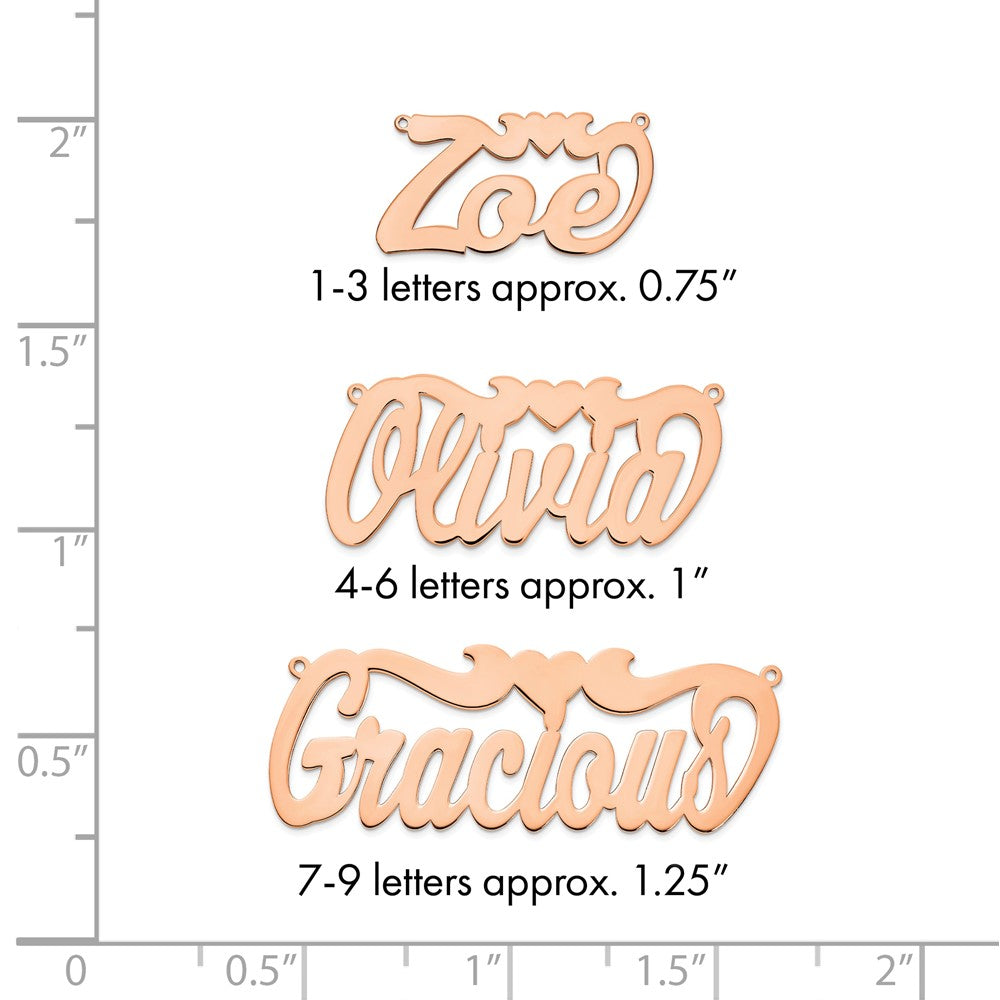 14k Rose Gold Polished Heart Name Plate