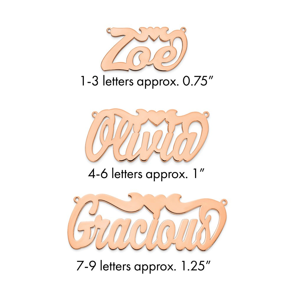 14k Rose Gold Polished Heart Name Plate