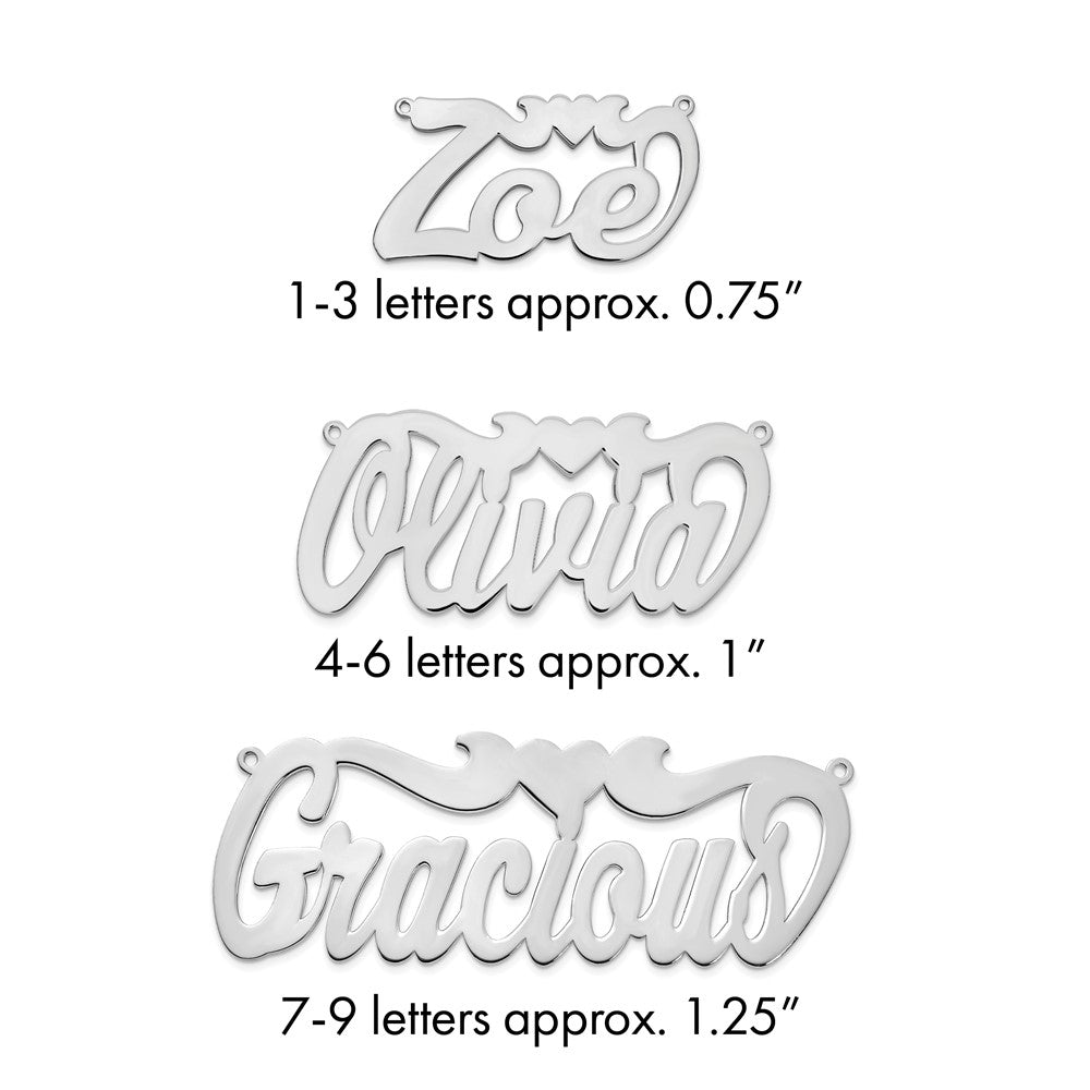 14k White Gold Polished Heart Name Plate