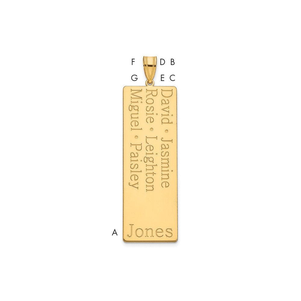 Sterling Silver/Gold-plated 6 Name Family Pendant