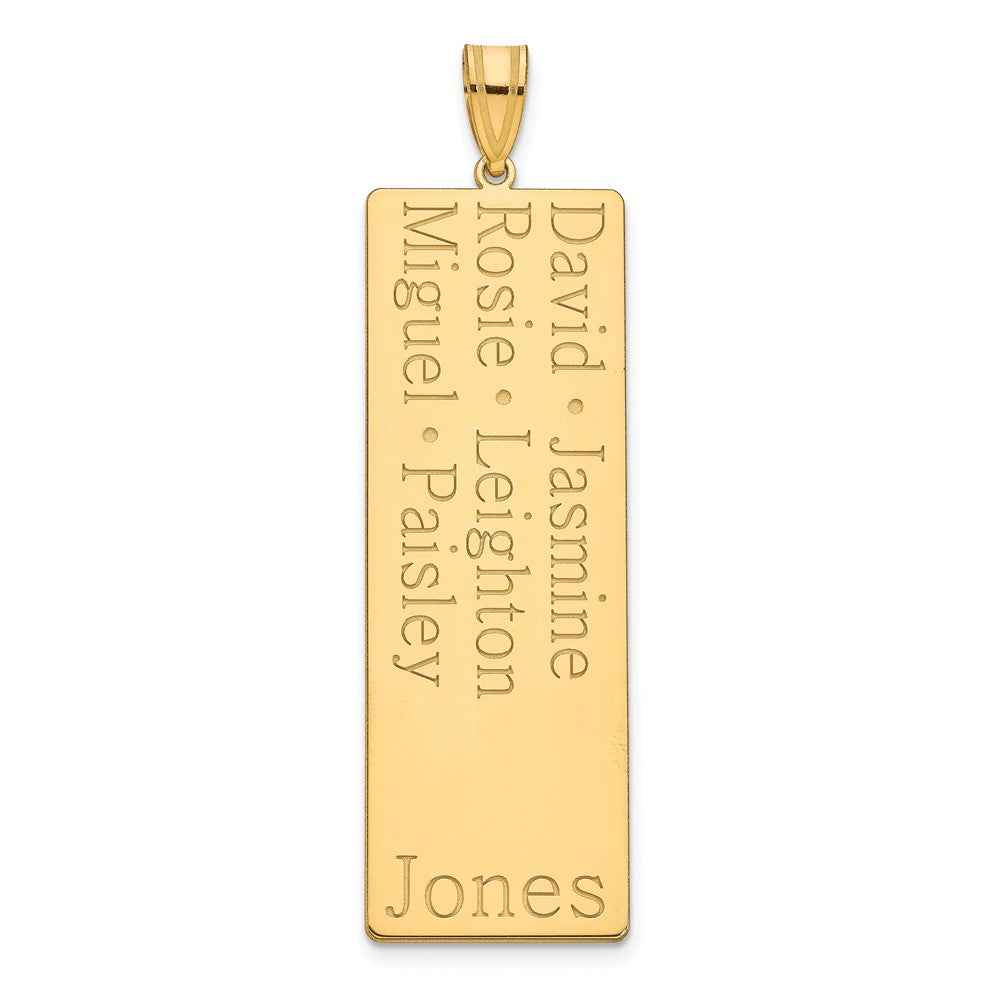 14k Yellow Gold 6 Name Family Pendant