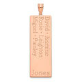 14k Rose Gold 6 Name Family Pendant