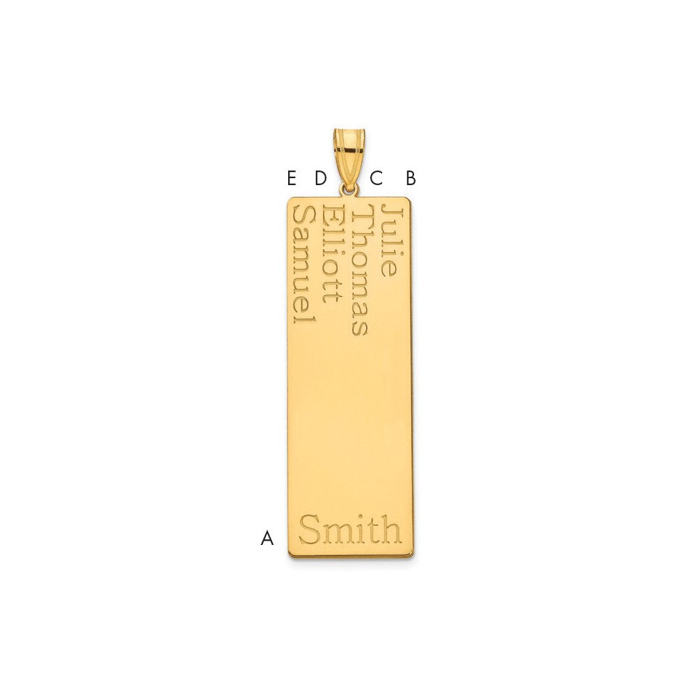 Sterling Silver/Gold-plated 4 Name Family Pendant