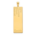 14k Yellow Gold 4 Name Family Pendant
