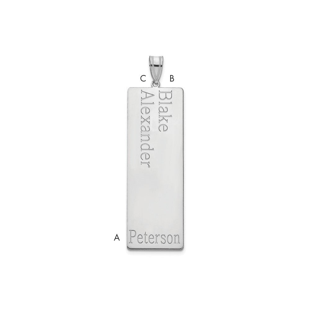 Sterling Silver/Rhodium-plated 2 Name Family Pendant