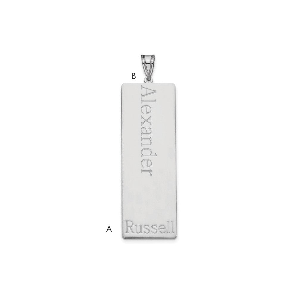 10k White Gold 1 Name Family Pendant