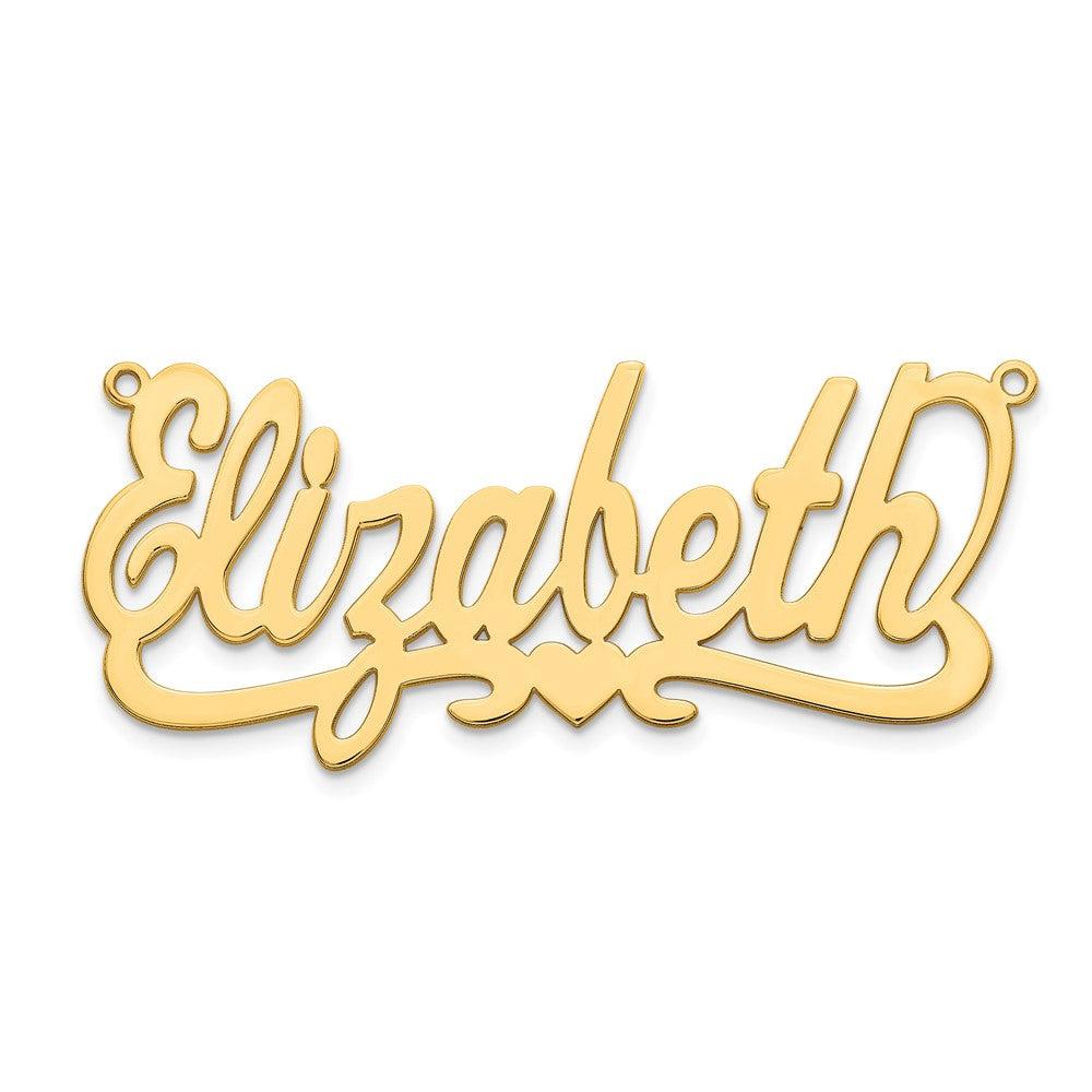 Sterling Silver/Gold-plated Heart Name Plate