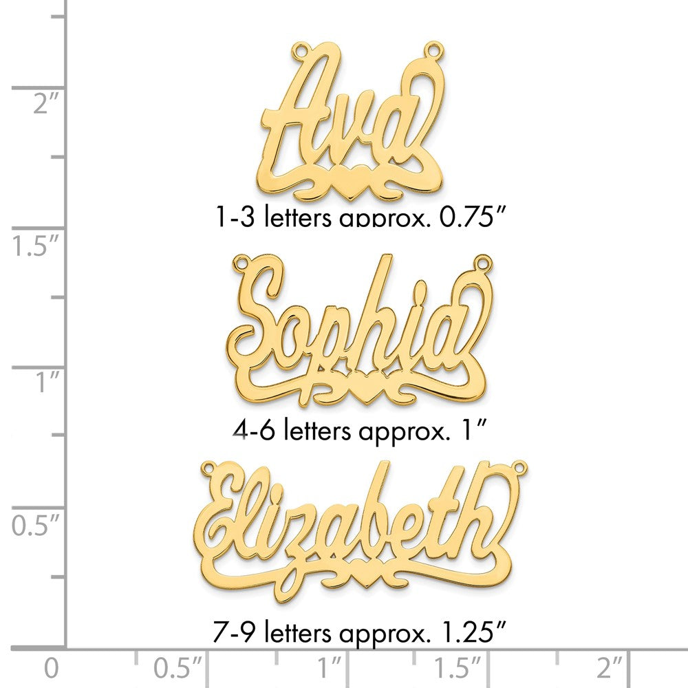Sterling Silver/Gold-plated Heart Name Plate