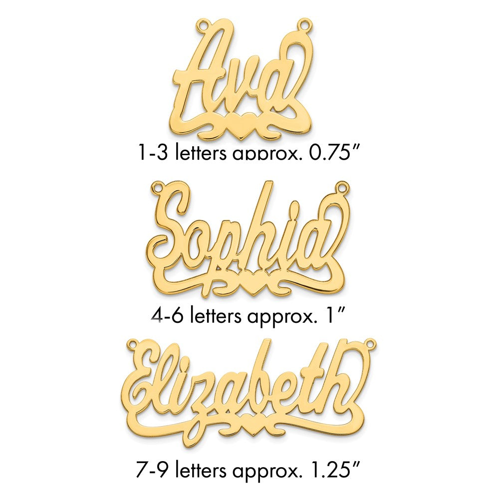 Sterling Silver/Gold-plated Heart Name Plate
