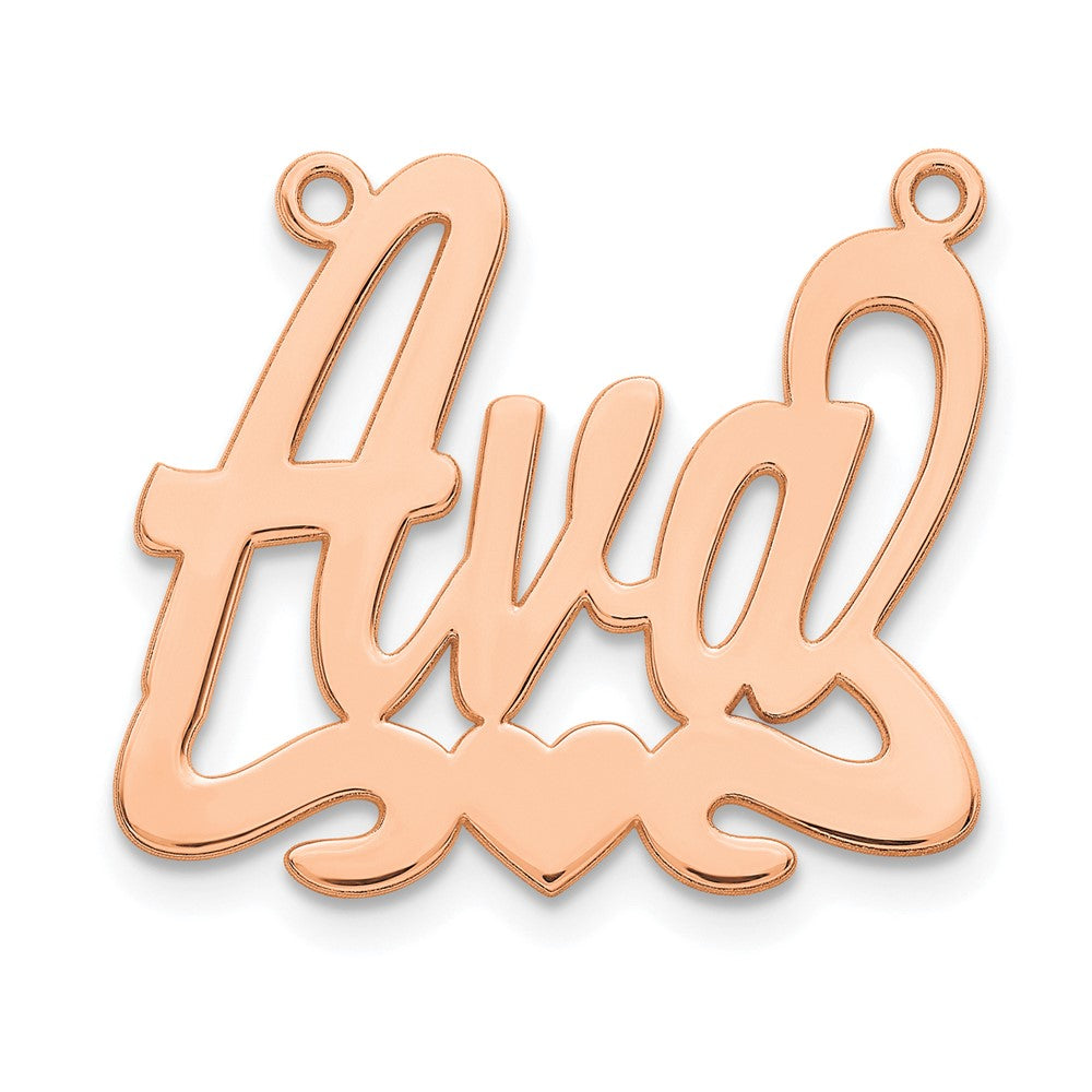 14k Rose Gold Heart Name Plate