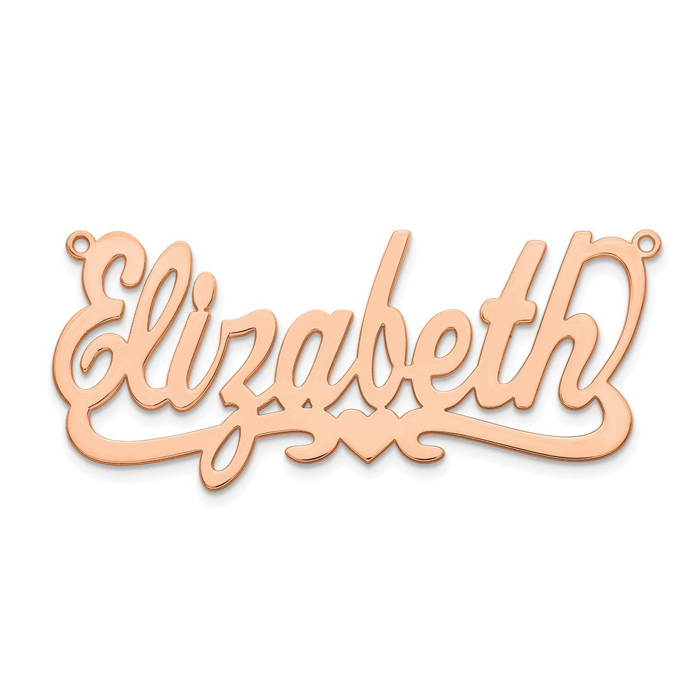 Sterling Silver/Rose-plated Heart Name Plate