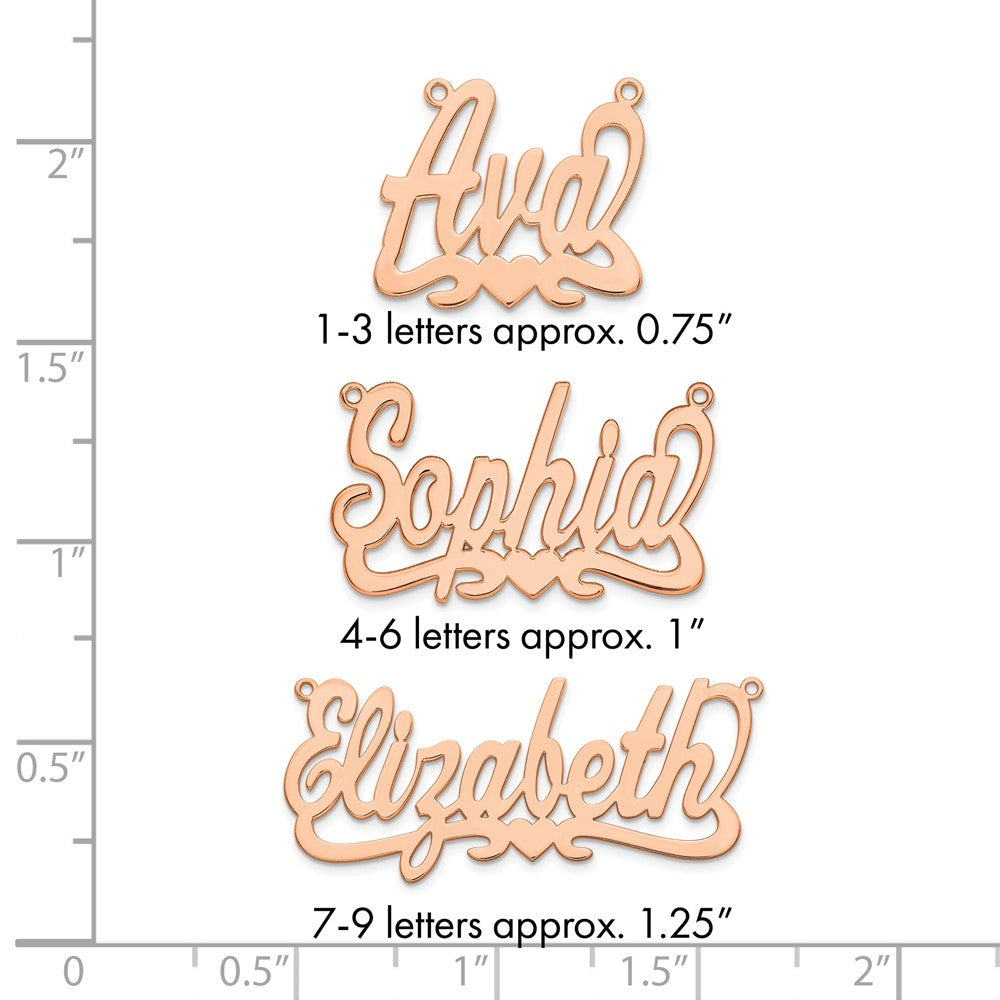 14k Rose Gold Heart Name Plate