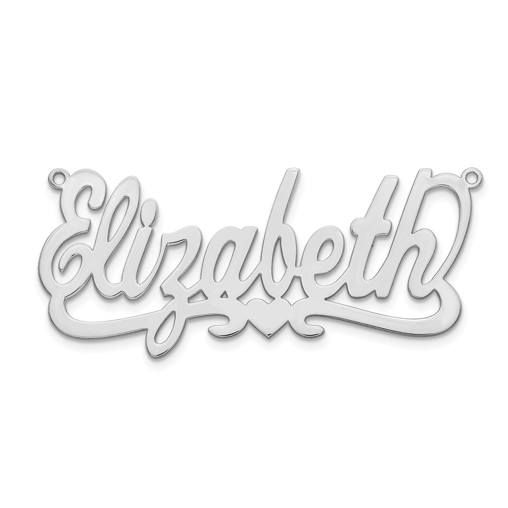 10k White Gold Heart Name Plate