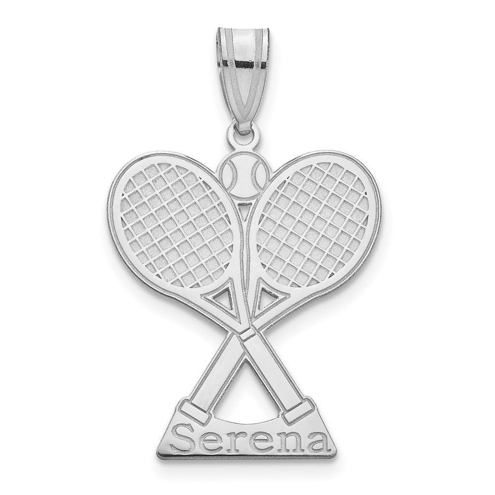 Sterling Silver/Rhodium-plated Personalized Tennis Pendant