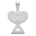 Sterling Silver/Rhodium-plated Personalized Tennis Pendant