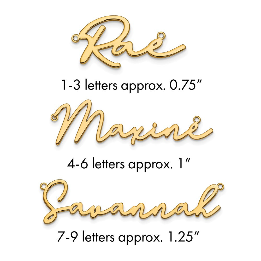Sterling Silver/Gold-plated Polished Bathinda Font Name Plate