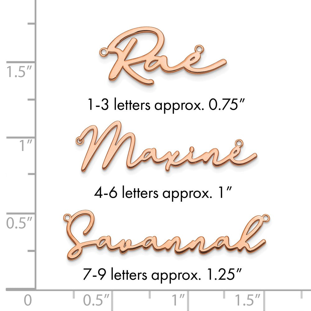 Sterling Silver/Rose-plated Polished Bathinda Font Name Plate