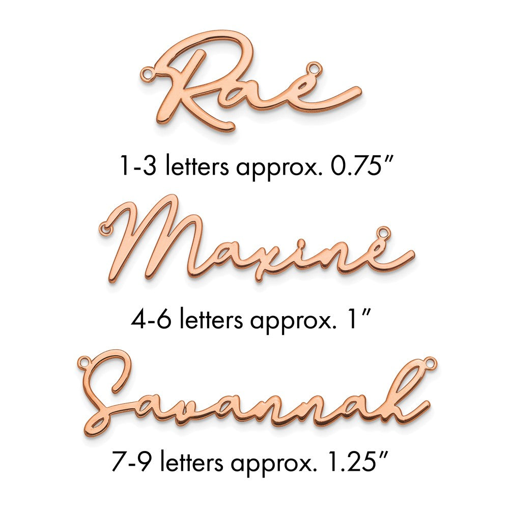 Sterling Silver/Rose-plated Polished Bathinda Font Name Plate