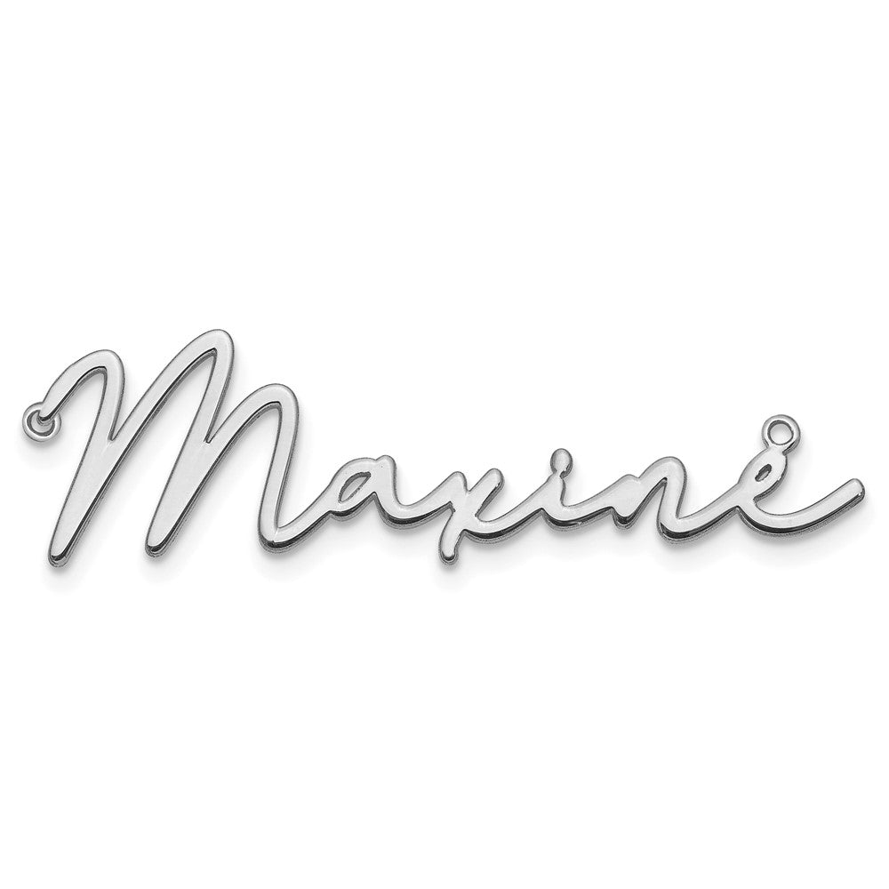 10k White Gold Polished Bathinda Font Name Plate