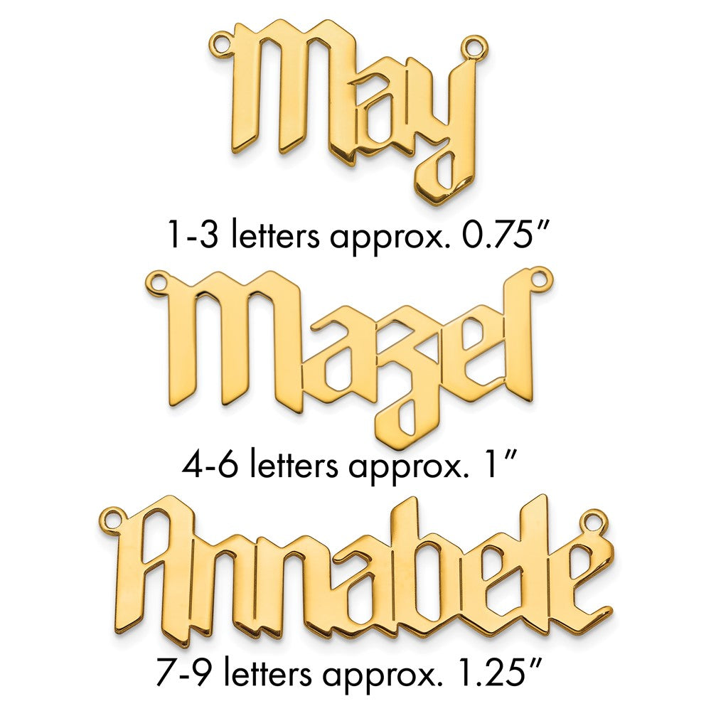SS/Gold-plated Polished New Gothic Textura Font Name Plate