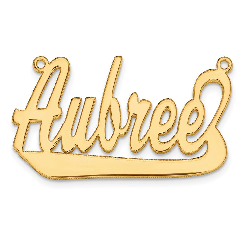 14k Yellow Gold Underlined Name Plate