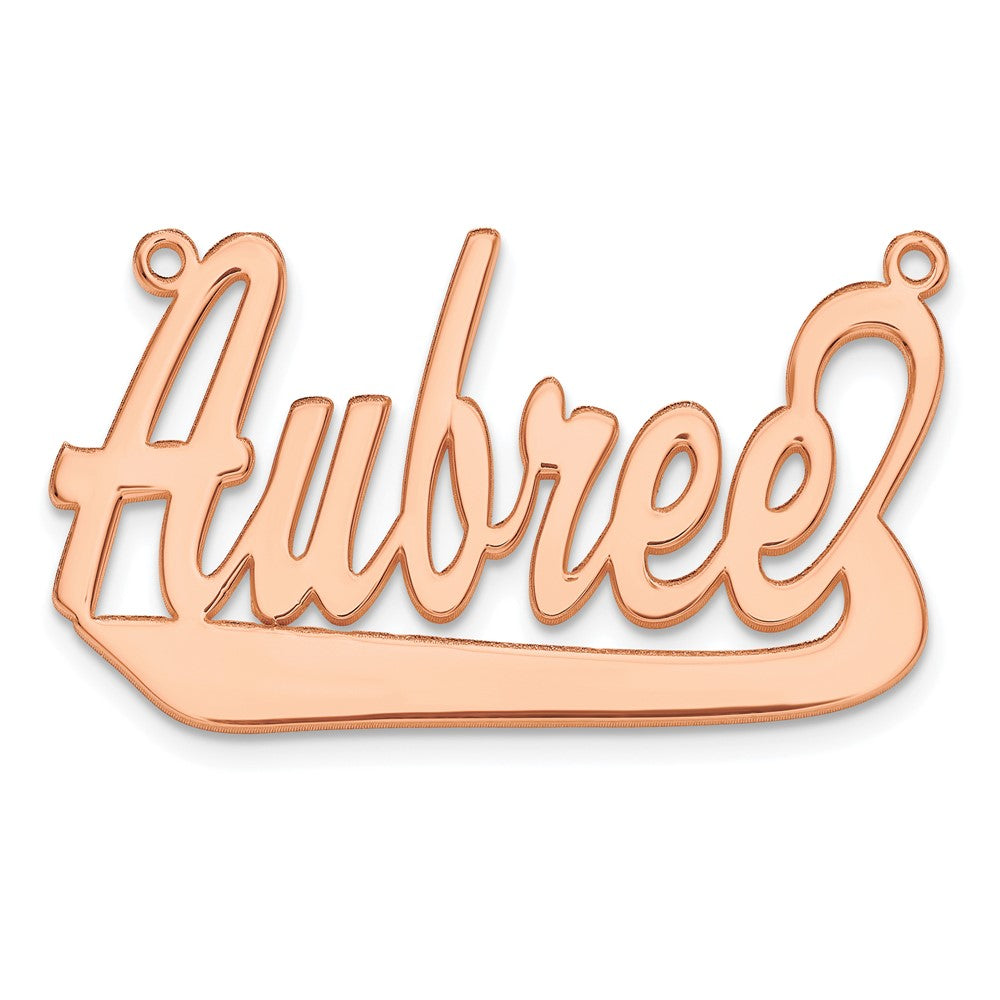 Sterling Silver/Rose-plated Underlined Name Plate
