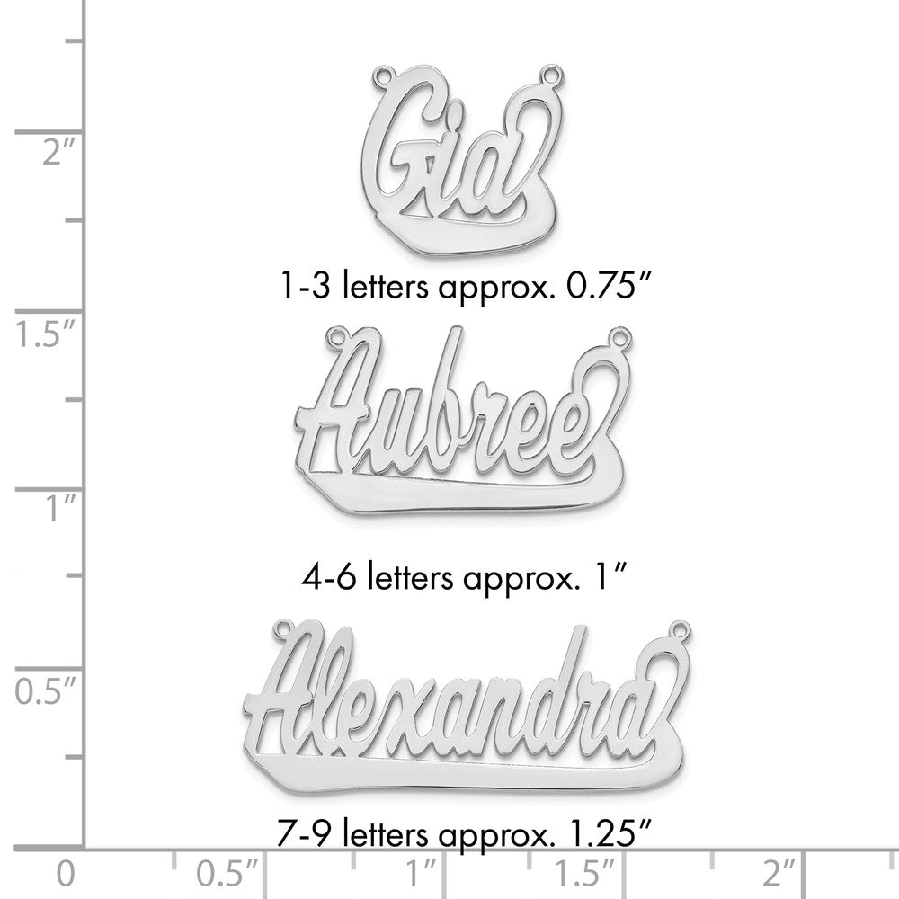 10k White Gold Underlined Name Plate