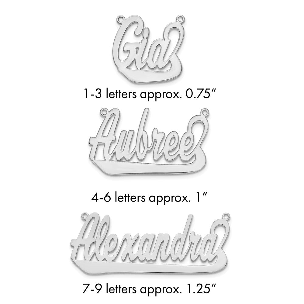 Sterling Silver/Rhodium-plated Underlined Name Plate