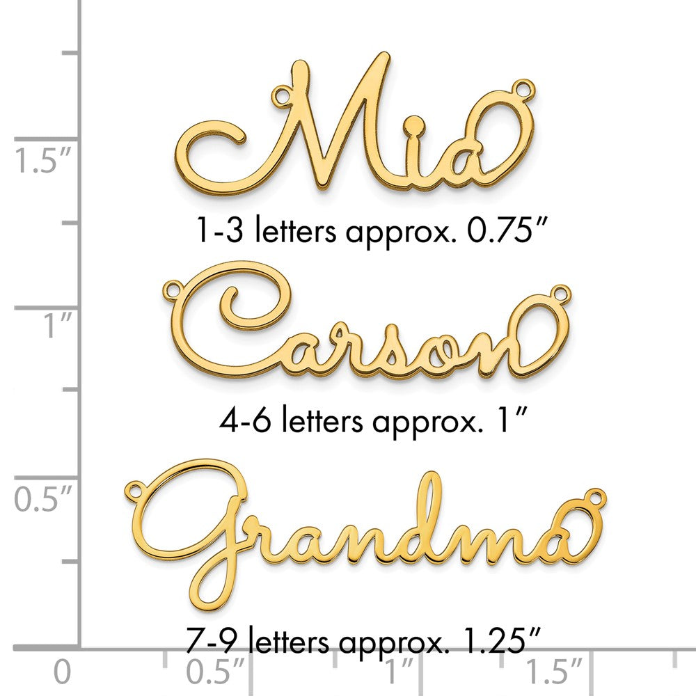 Sterling Silver/Gold-plated Polished Sacramento Font Name Plate