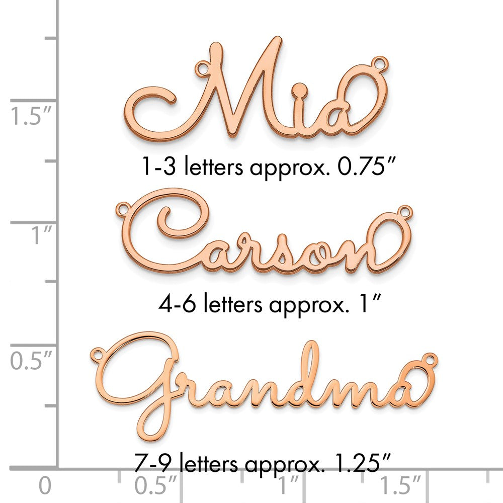14k Rose Gold Polished Sacramento Font Name Plate