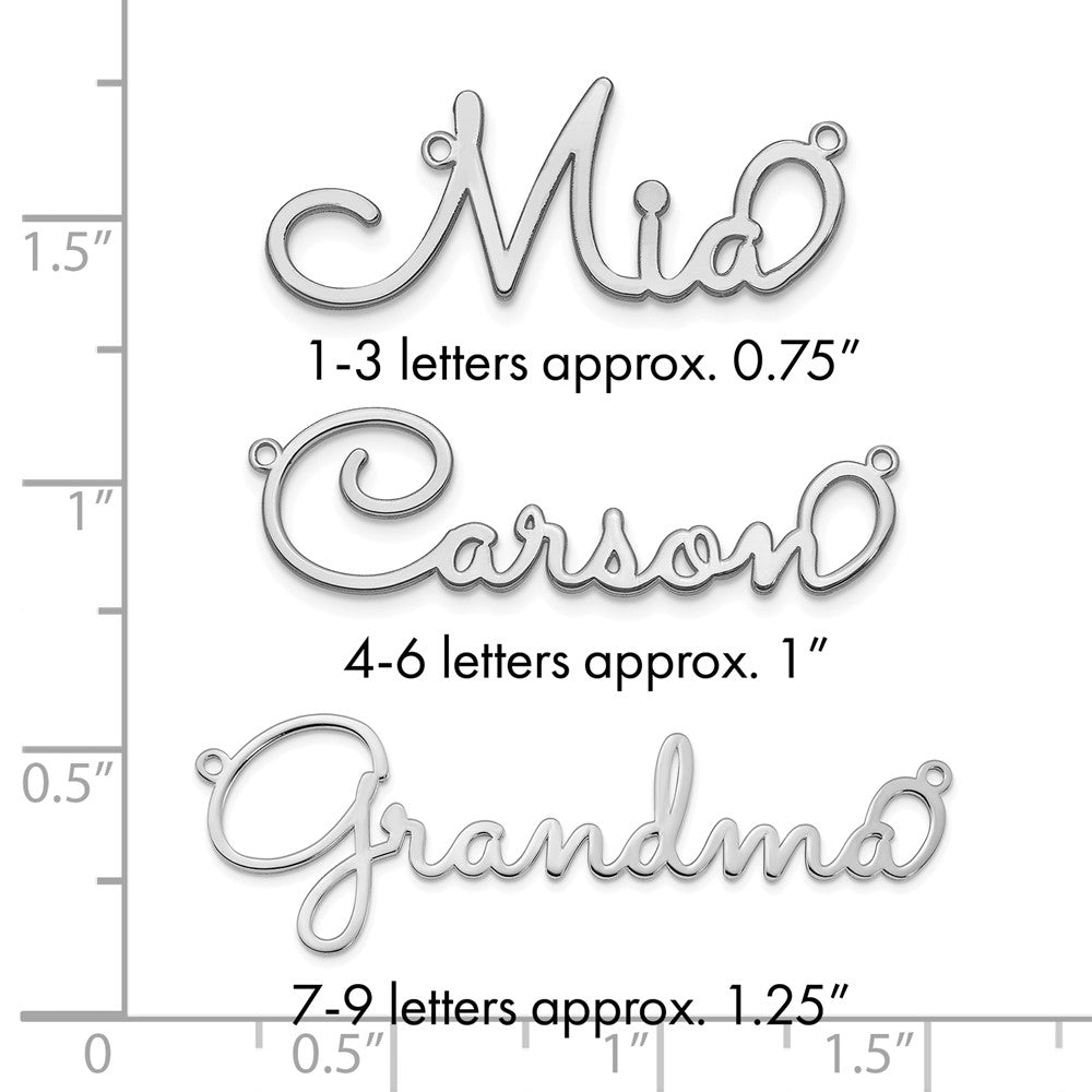 SS/Rhodium-plated Polished Sacramento Font Name Plate