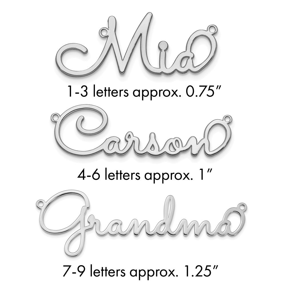 SS/Rhodium-plated Polished Sacramento Font Name Plate