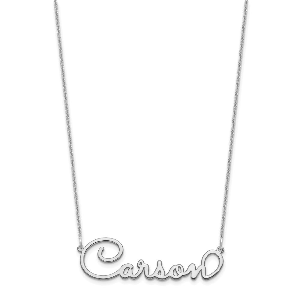 14k White Gold Polished Sacramento Font Name Plate