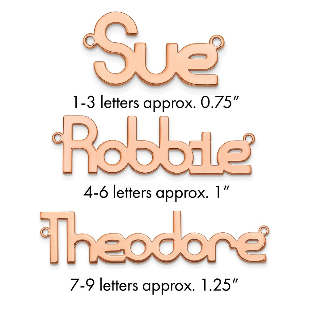 14k Rose Gold Polished Name Plate