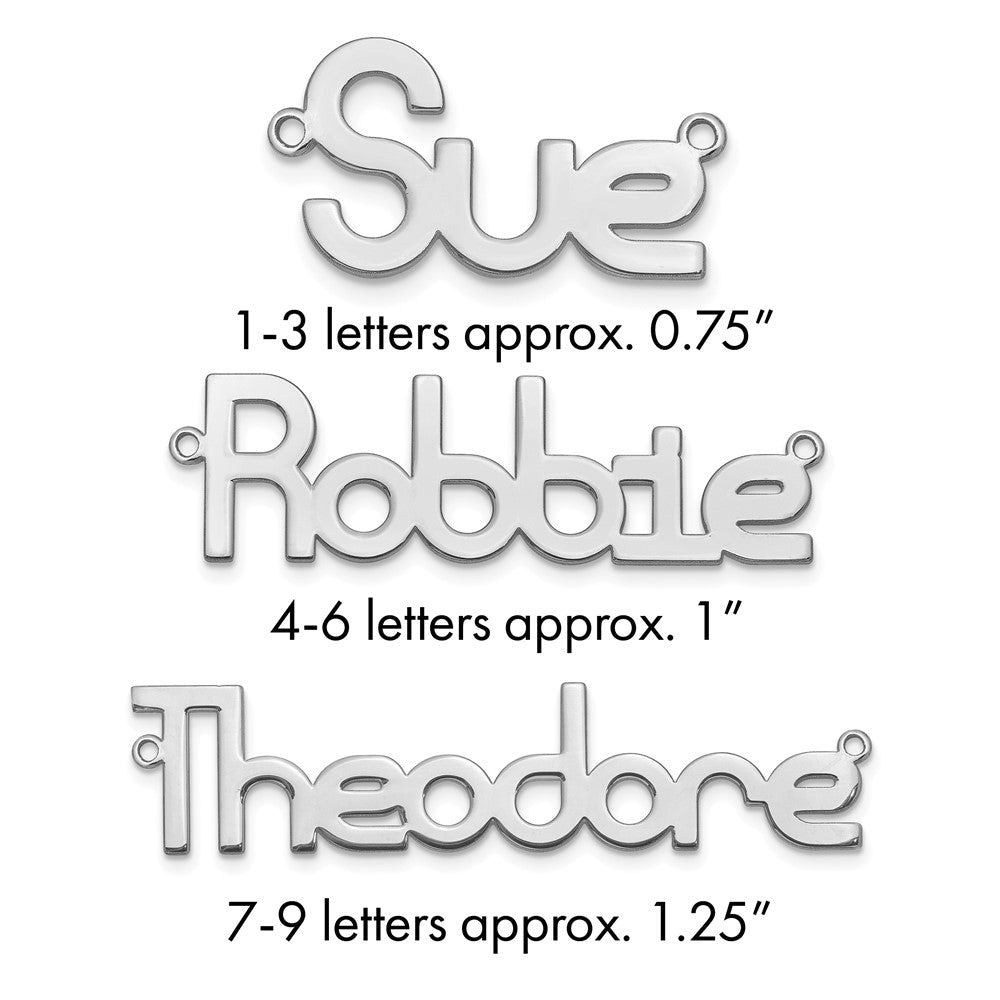14k White Gold Polished Name Plate