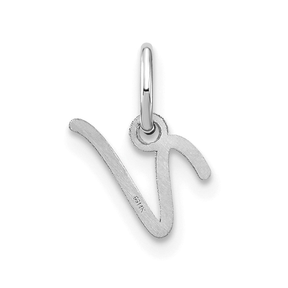 14KW Upper case Letter V Initial Charm