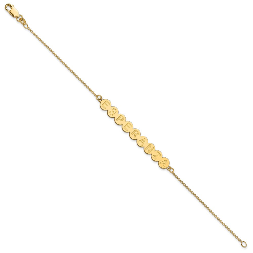 Sterling Silver/Gold-plated 9 Letter Bubble Bracelet