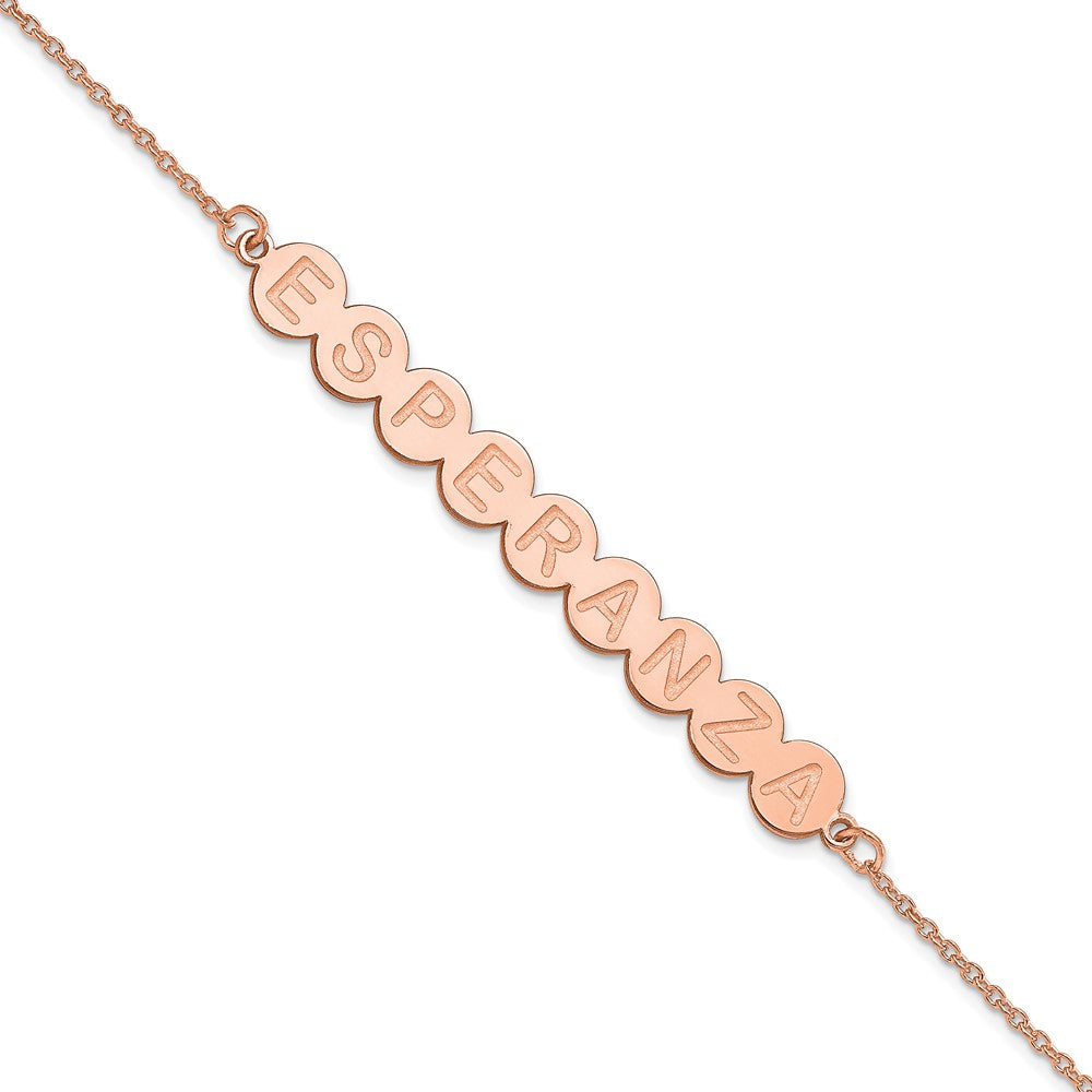 Sterling Silver/Rose-plated 9 Letter Bubble Bracelet
