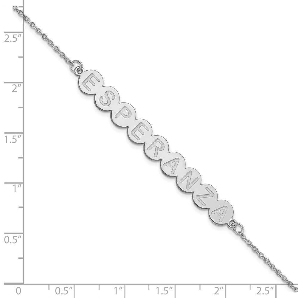 14k White Gold 9 Letter Bubble Bracelet